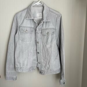 HELMUT LANG Light Gray Denim Jacket (Size 44)